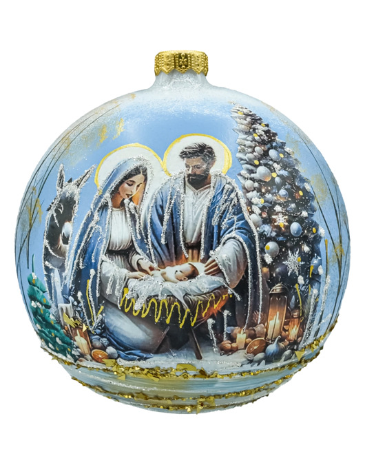 bombki Bombka okrągła: Szopka Betlejemska w zestawie ze stojakiem