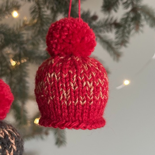 ozdoby choinkowe Ozdoba na choinkę, mini-czapeczka, czerwono-złota