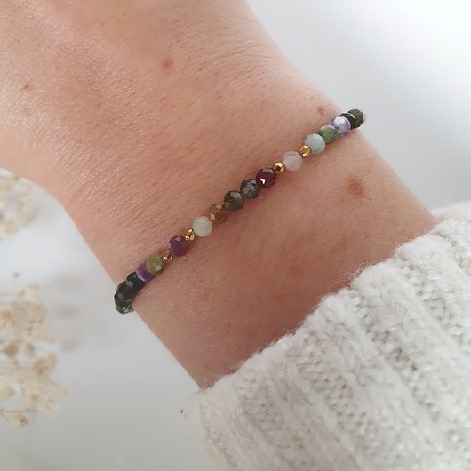 bransoletki z kamieni naturalnych Bransoletka z kolorowym turmalinem