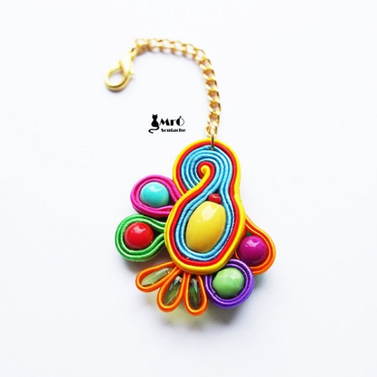 Kolorowy breloczek soutache Mró Soutache