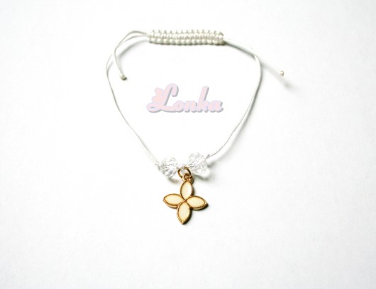 Bransoletka sznurek + kryształki + zawieszka Lonka Jewelry