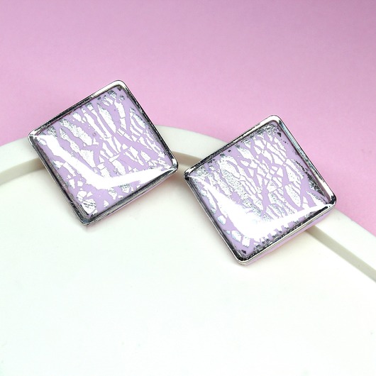 kolczyki z masy plastycznej PASTEL kolczyki sztyfty romby