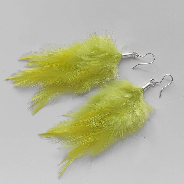 kolczyki z piórami PIÓRKO kolczyki