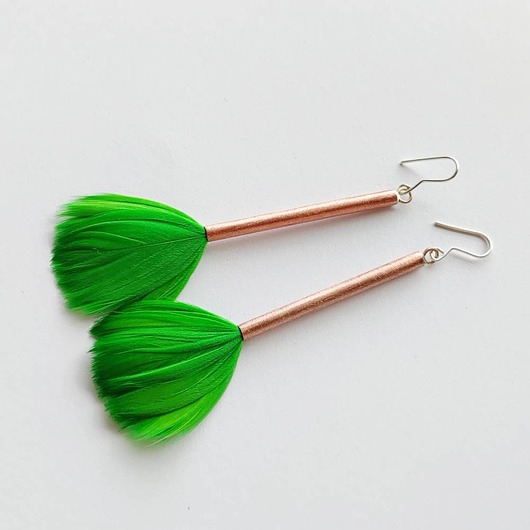 kolczyki z piórami PIÓRKO kolczyki