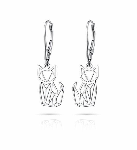 kolczyki pozłacane Kolczyki LISKI/ KOTY- srebro, złoto, różowe złoto