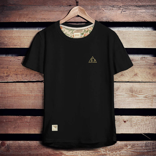 t-shirty męskie Koszulka męska z haftem SZCZYT czarna -
