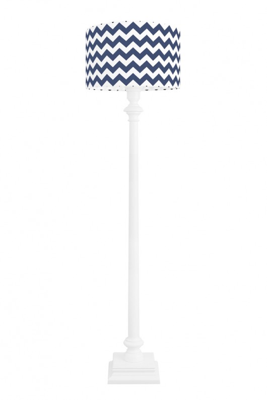 Lampa podłogowa biała Chevron granatowy youngDECO