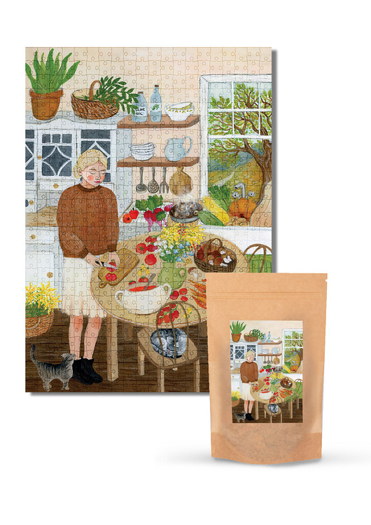 puzzle dla dzieci Muno Puzzle "Domowe Przetwory" by Asia Spettel 500 el. w eco woreczku