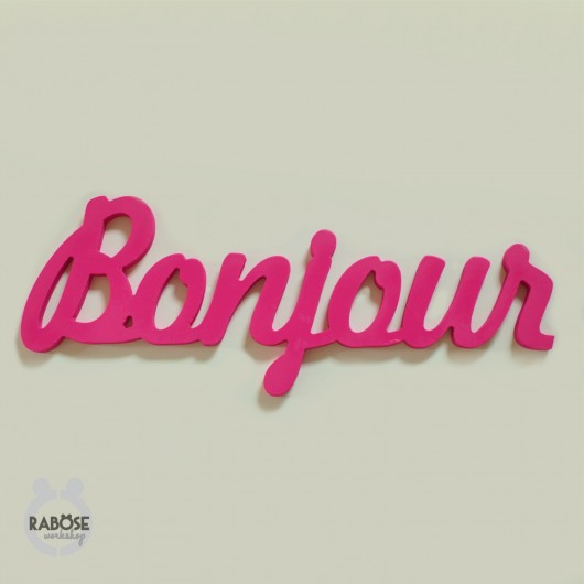 RÓŻOWY napis BONJOUR  Rabose Workshop