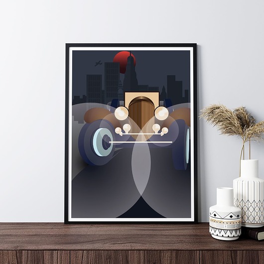Plakat Samochód Retro - Art Deco trochę na ścianę