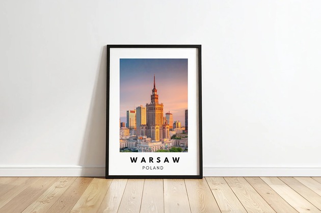 plakaty PLAKAT travel poster Warszawa zdjęcie personalizacja prezent dla niej