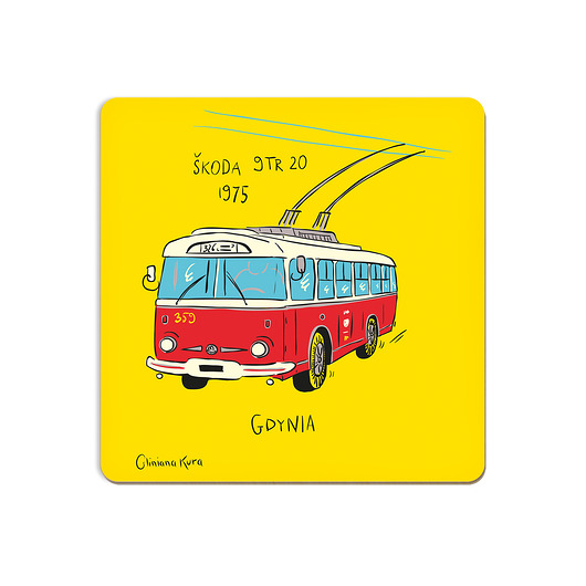 podkładki do kuchni Podkładka pod kubek Gdynia Trolejbus
