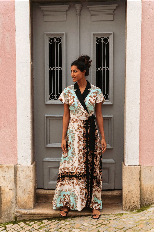 sukienki maxi damskie Sukienka Liguria BS Orient Mięta