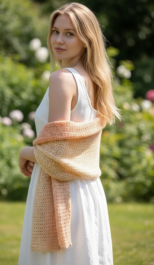 szale damskie Ażurowy szal. Letni szal