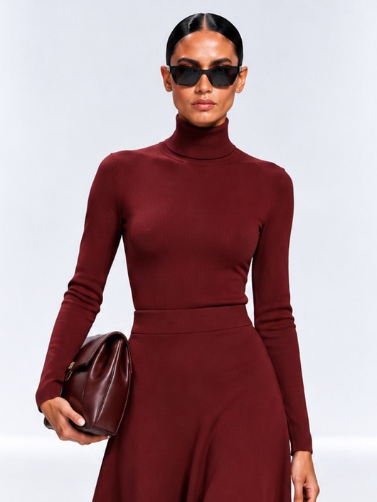 topy damskie Bluzka burgund YY500107