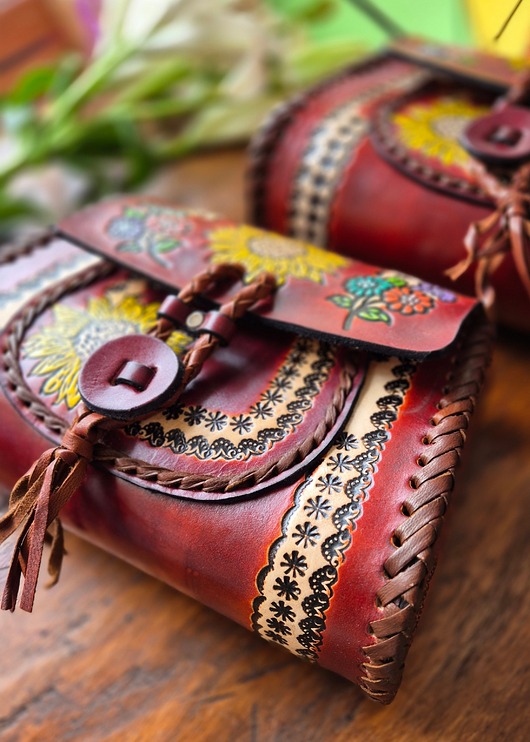 torby na ramię Torebka skórzana ręcznie robiona Ivonne brązowa