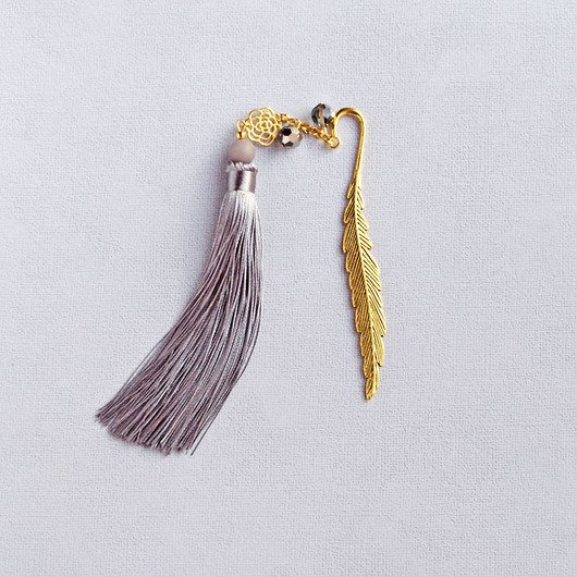 LUX. unikatowa zakładka : grey & gold kaktusia