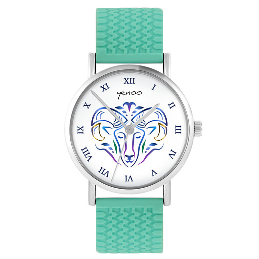 zegarki unisex Kolekcja Starlight - Baran - silikonowy, turkus