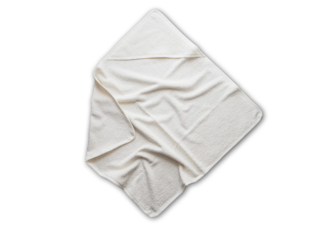 przewijaki i ręczniki dla dzieci Lniany ręcznik frotte z kapturkiem CREAMY WHITE