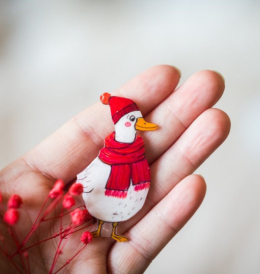 biżuteria dla dzieci Broszka gąska Balbinka