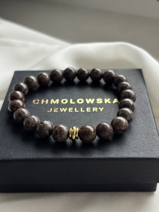 biżuteria męska Bransoletka męska Obsydian brązowy