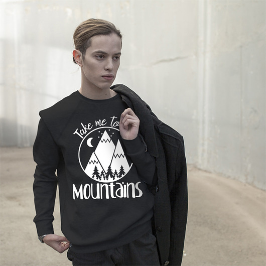 Take me to the mountains  Bluza Uni Raglan ONE MUG A DAY