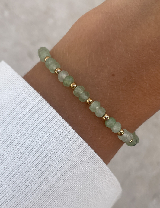 bransoletki z kamieni naturalnych Bransoletka na gumce jadeit jasnozielony
