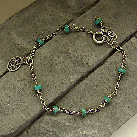 bransoletki z kamieni naturalnych Turkus  -  delikatna bransoletka