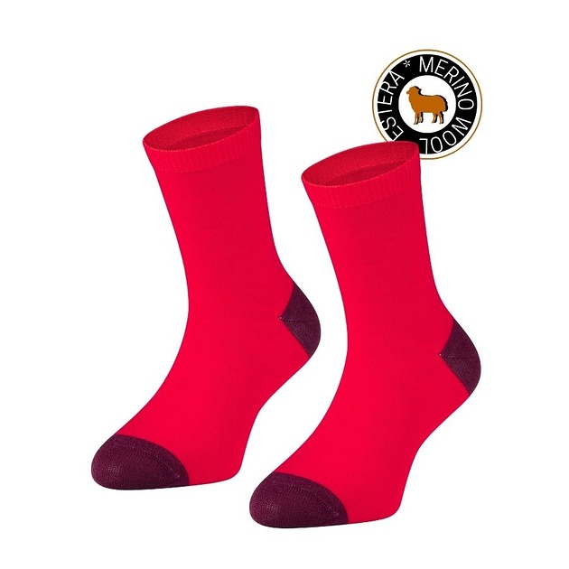 rajstopy i skarpetki CZERWONE Skarpetki z Merynosa dla Dzieci
