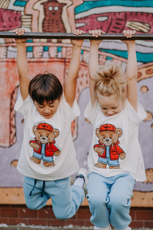 t-shirty dla chłopców T-shirt oversize Rodney Teddy cream