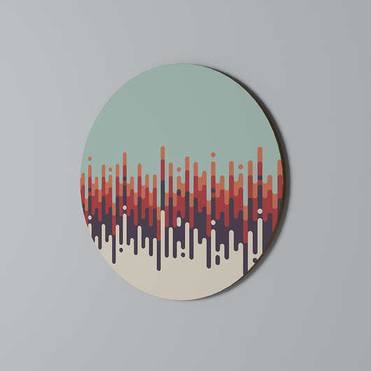 obrazy CHROMA CONTOURS Obraz okrągły 69cm - dekor dębu