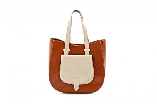 Listonoszka, skóra naturalna camel/krem  Vera Bags