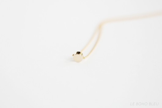 16k Gold Plated Tiny Dot Necklace Le Boho Bleu