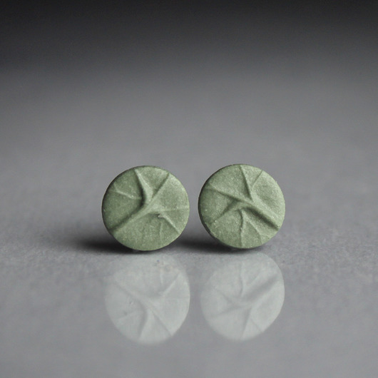 kolczyki ceramiczne Roślinne 6mm/stal chirurgiczna/