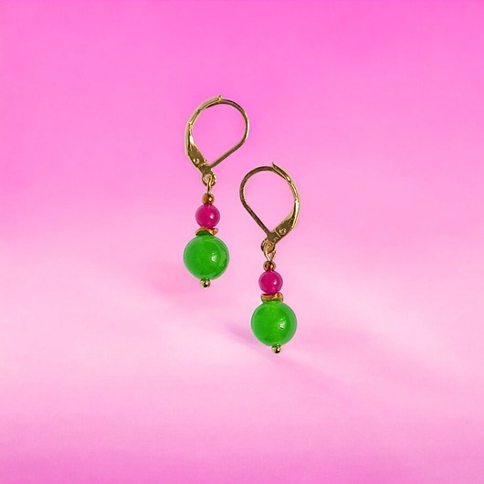 kolczyki z kamieniami SUMMER COLLECTION : drobne kolczyki : kolorowy jadeit III