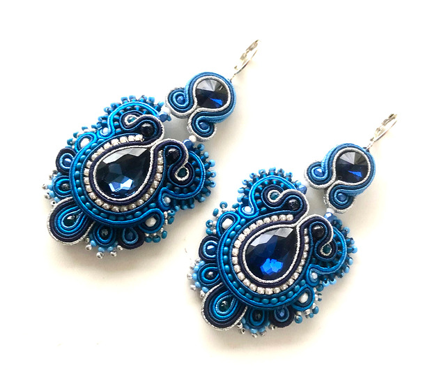 kolczyki soutache Sutaszowe kolczyki CHIC NAVY