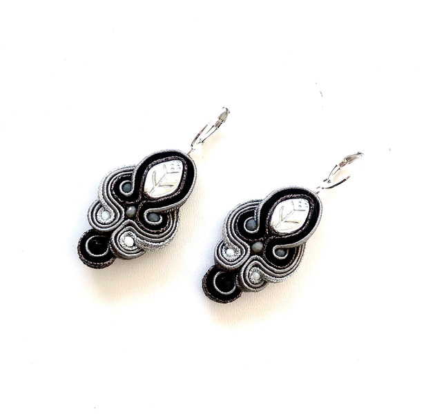 kolczyki soutache Sutaszowe kolczyki  NERO