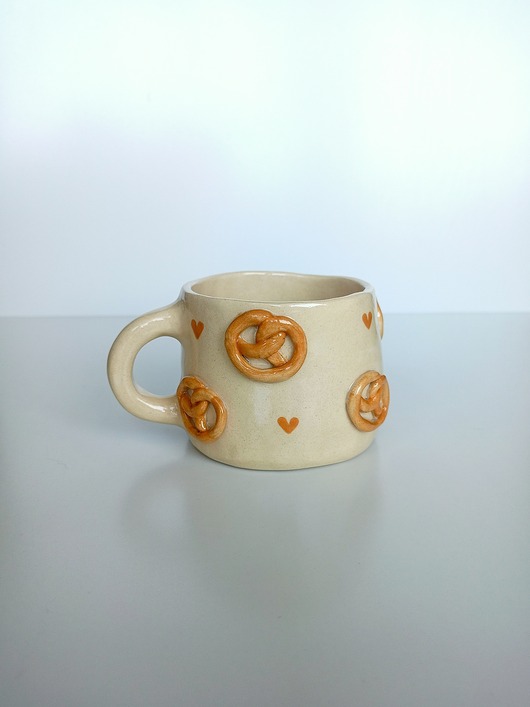 kubki Ceramiczny ręcznie robiony kubek w precelki