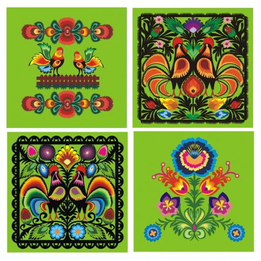 Zamówienie, dwie poduszki folk Gaul Designs