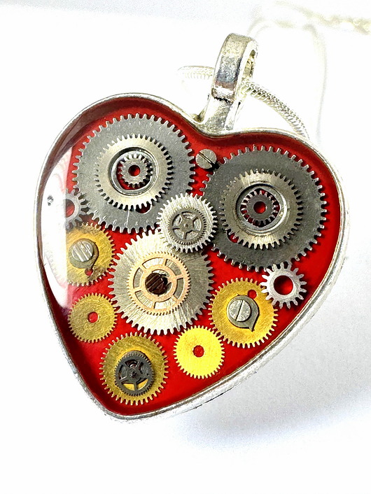 wisiory Wisior silver heart (Red) III