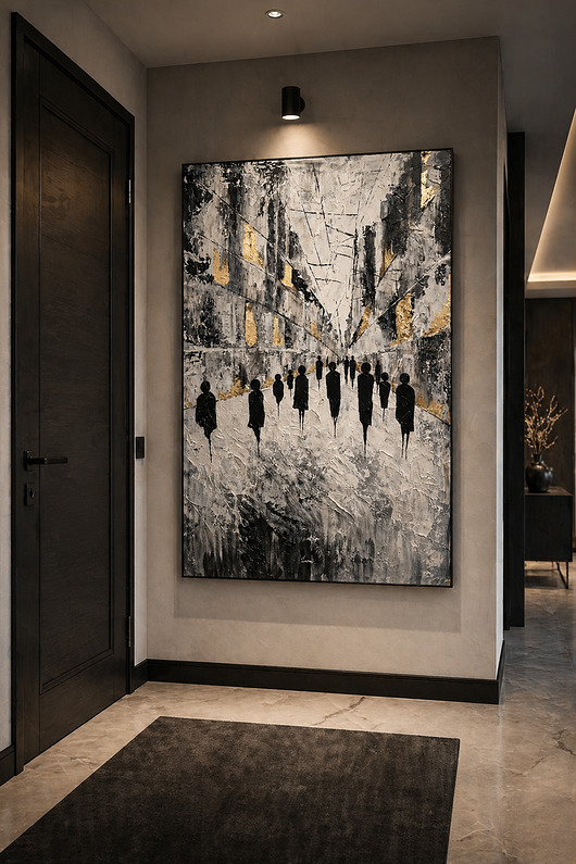 obrazy Abstrakcja People PION  Ręcznie malowany obraz strukturalny