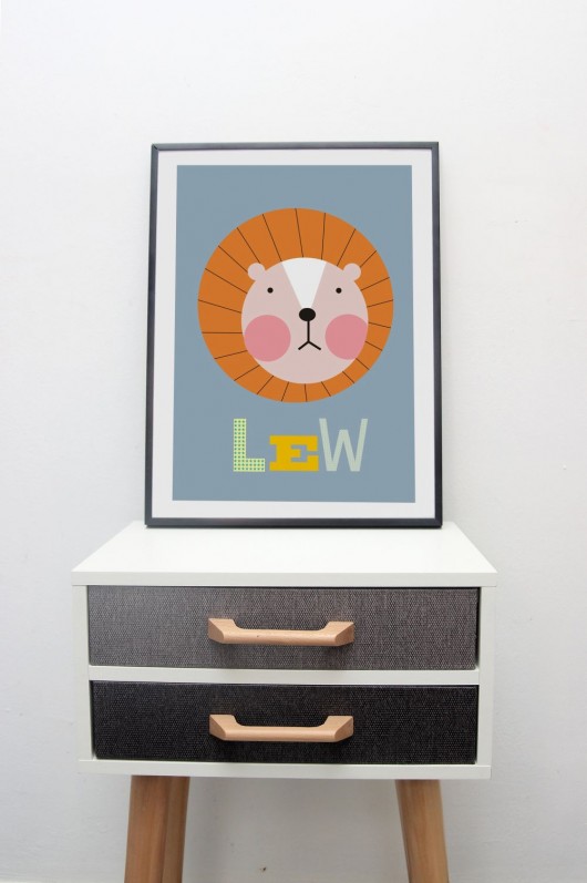 Plakat lew Cytryna design