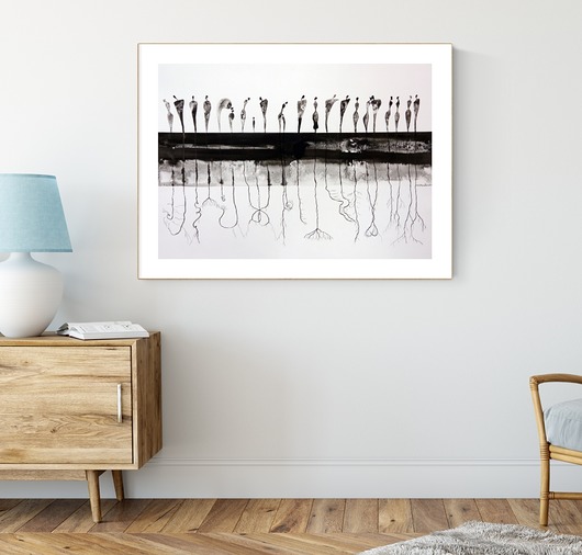 grafika 70 x 50 cm wykonana ręcznie, abstrakcja Krystyna Siwek Art