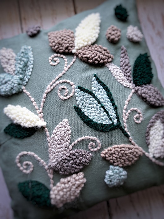 poduszki plecione Poduszka summer green 4 bawełna kwiaty liście japani Boho