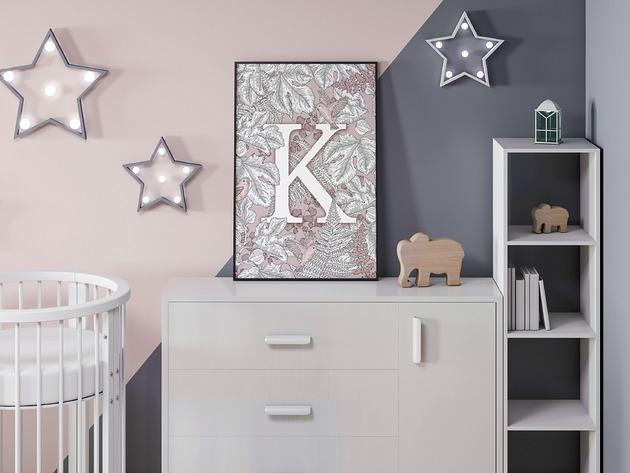 obrazy i plakaty do pokoju dziecięcego Plakat Z Literą. Dwa rozmiary. Personalizowany