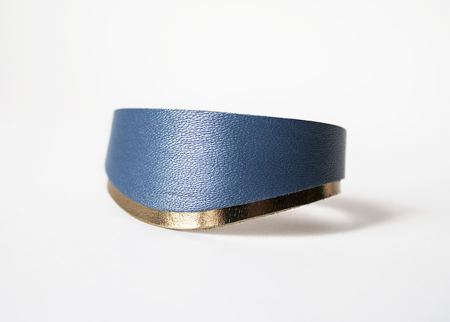 bransoletki skórzane Skórzana Bransoleta Fala Denim