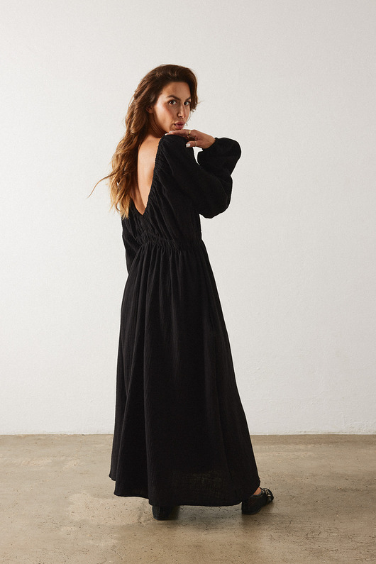 sukienki maxi damskie Sukienka muślinowa loulou black