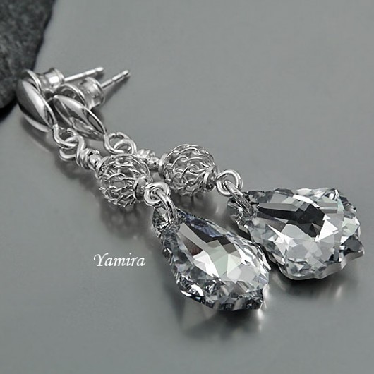 kryształ Swarovski baroque Crystal CAL long - kolczyki yamira