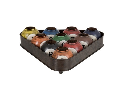 Świecznik, tealight, Bilard, metal, 9x37x33 cm Home Design