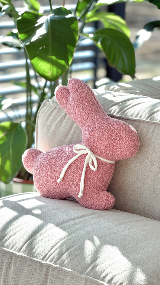 poduszki, poszewki - różne Poduszka zajączek zając boucle różowy